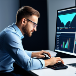 A professional motion graphic designer, fully clothed in a modest business casual outfit, sitting at a workstation with multiple screens displaying vibrant animated graphics and dynamic timelines. The studio background is modern and clean, with subtle LED lighting enhancing the creative atmosphere. The designer has perfect anatomy, correct proportions, and a natural pose, with well-formed hands on a keyboard. The image should convey a sense of innovation and digital artistry, appropriate attire, safe for work, appropriate content, family-friendly, professional photography, high quality, natural body proportions, proper finger count.